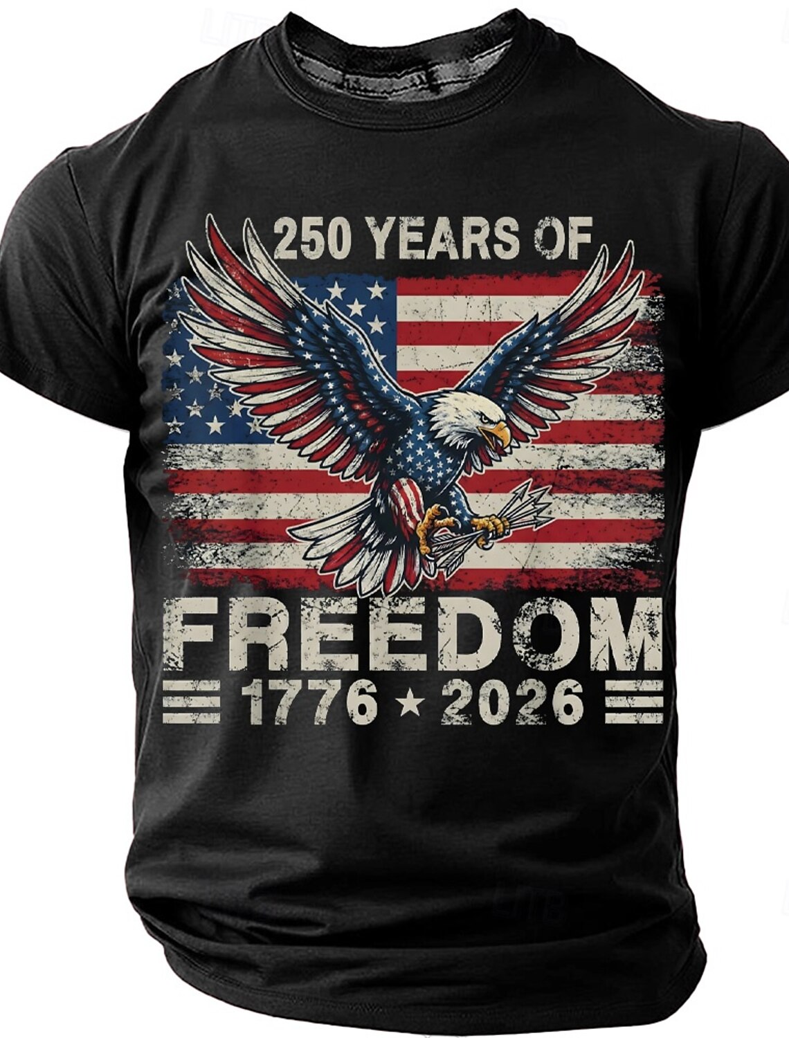 4th of July 2026 250th Memorial Day Men's 3D Print US Flag Crew Neck Short Sleeve T-Shirt Daily Street