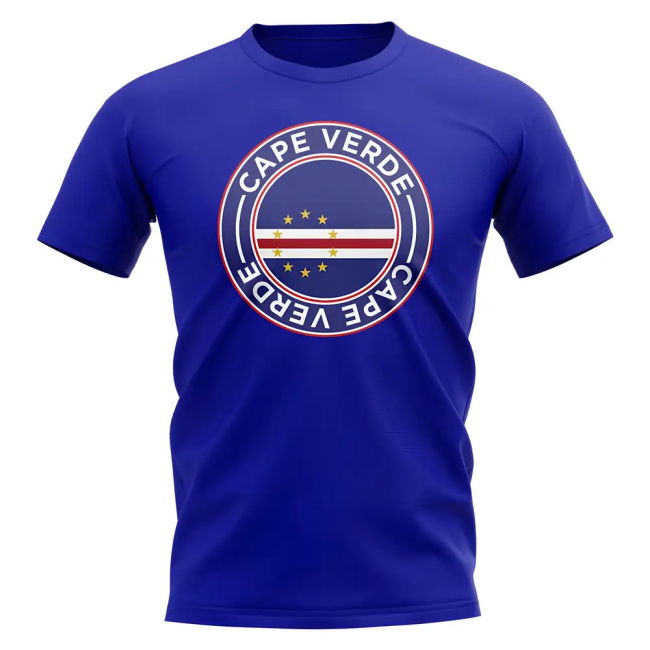 Elite Cape Verde Football Badge T-Shirt (Royal) Premium-Quality