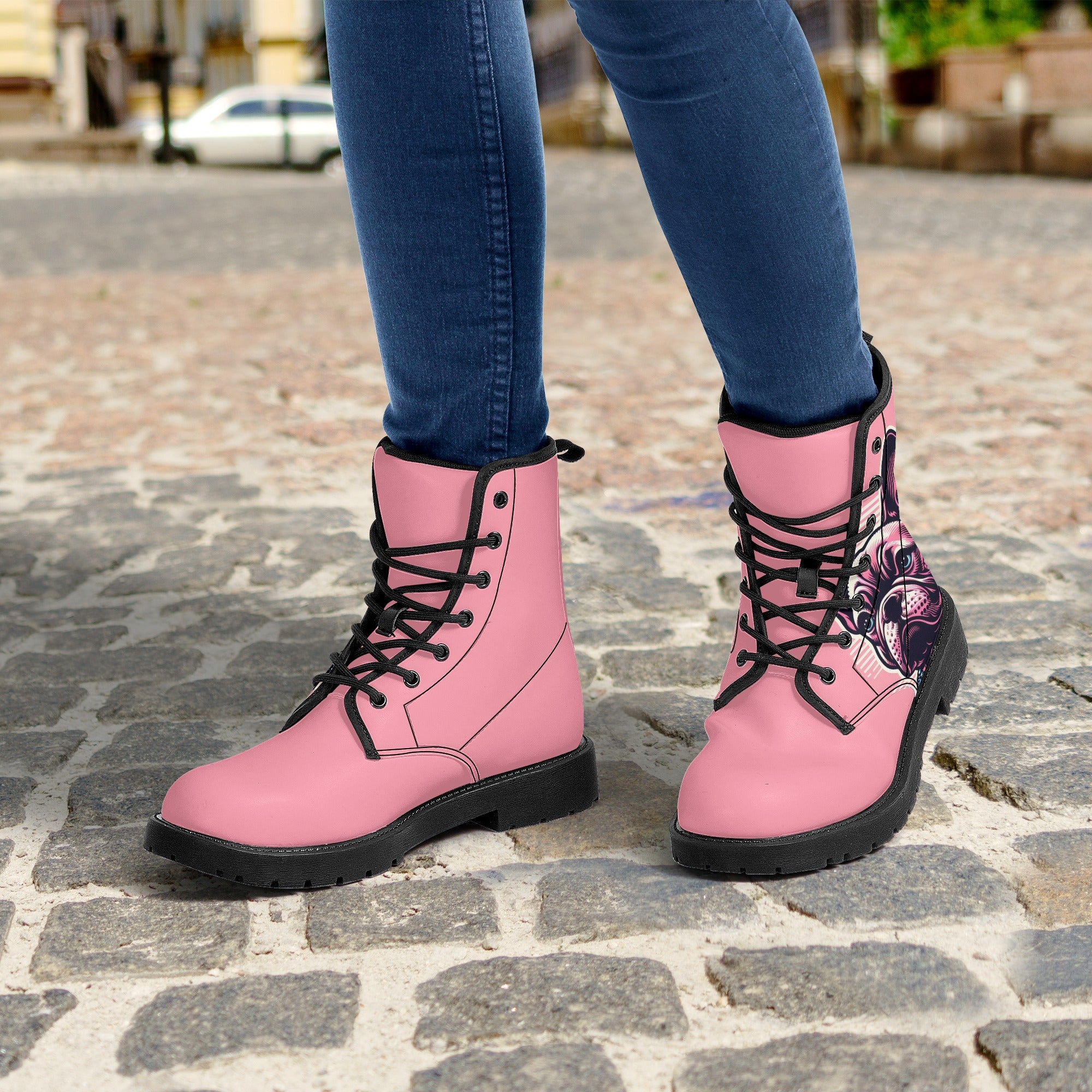 Dog Owner Nala - Everyday Leather Boots For Frenchie Fans