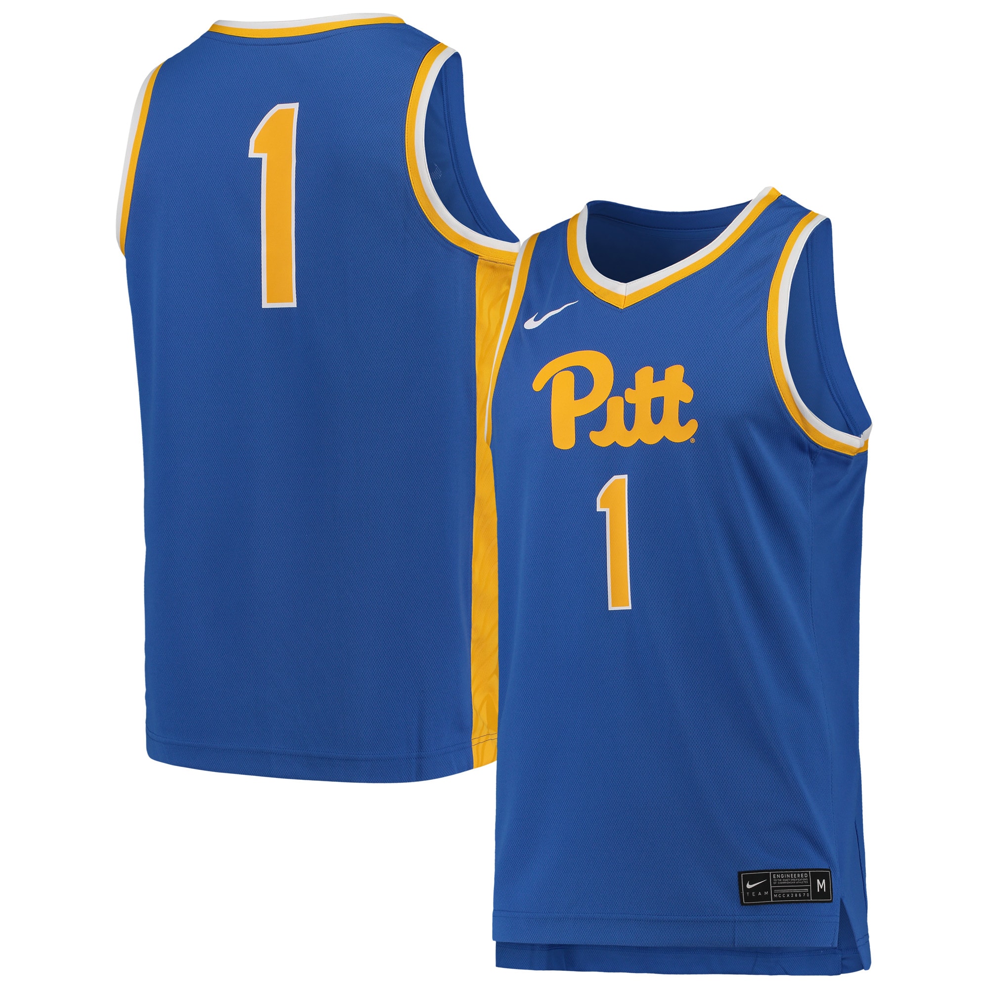 [NJP] Pitt Panthers Team Replica Basketball Jersey - Royal
