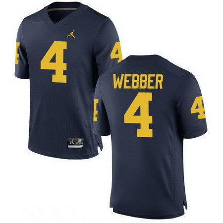 Men's Michigan UM #4 Chirs Webber Blue 2024 match worn college