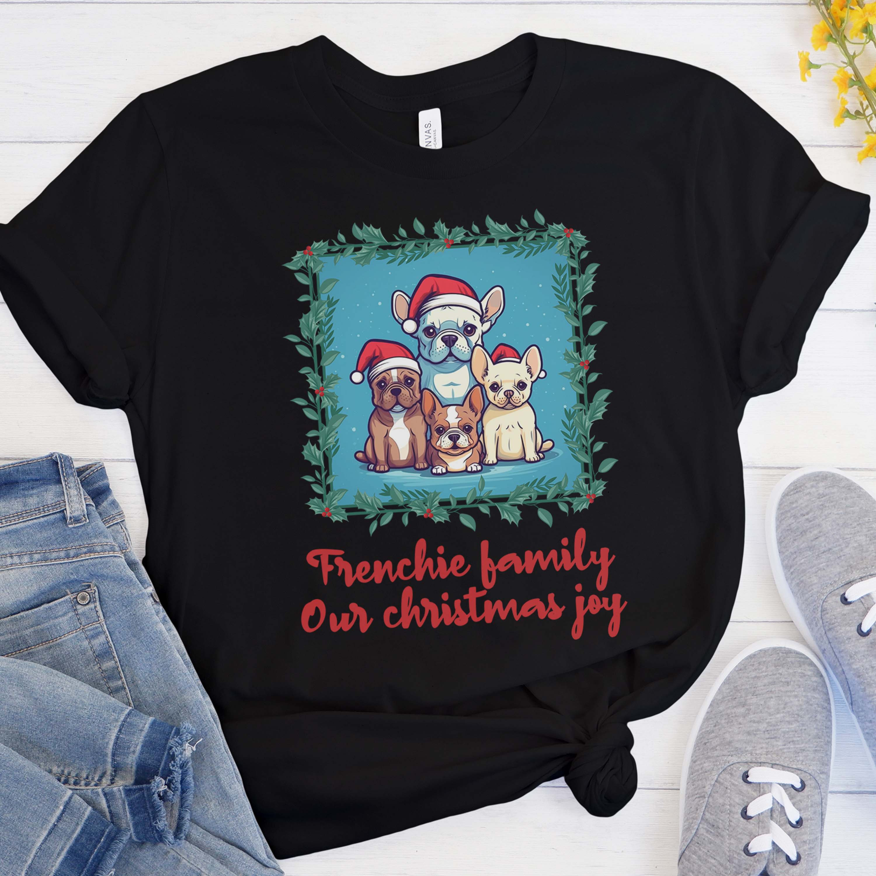 French Bulldog Family's Christmas Unisex T Shirt Useful Frenchie Gear