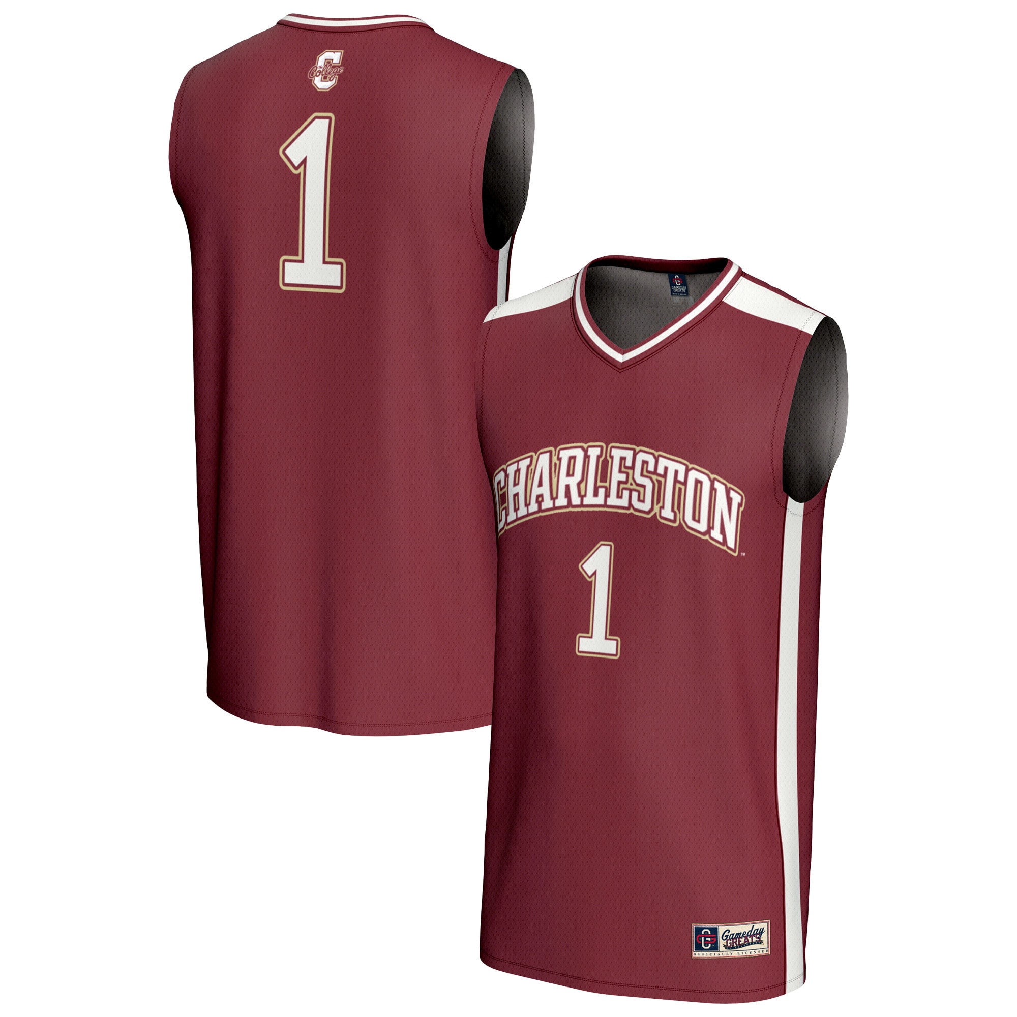 [NJP] Charleston Cougars GameDay Greats Youth Lightweight Collegiate Basketball Fashion Jersey - Maroon