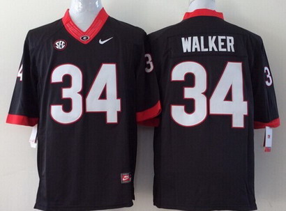 Men's Georgia Dawgs Black 2014 official Herschel Walker #34 home
