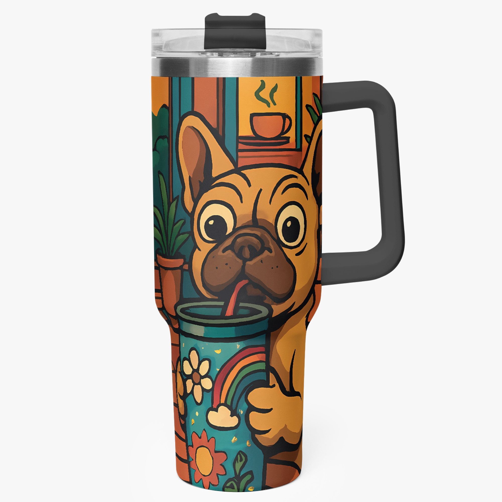 Frenchie-Fan Trendy Durable Curcio - Car Tumbler Cup for Home Use