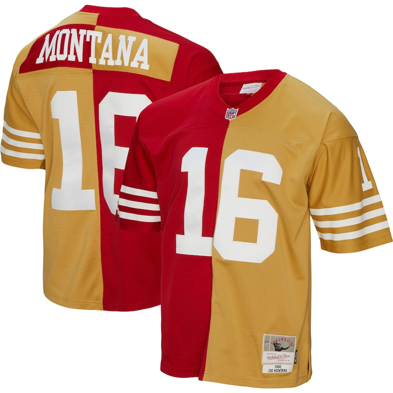 Joe Montana San Francisco 49ers Mitchell & Ness 1990 Split L...