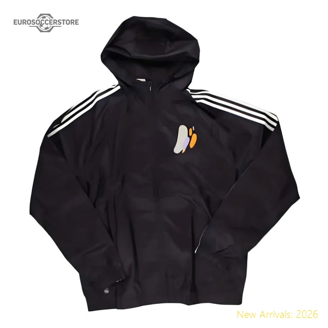 Performance 2024-2025 Real Madrid Seasonal Windbreaker (Aurora Black)