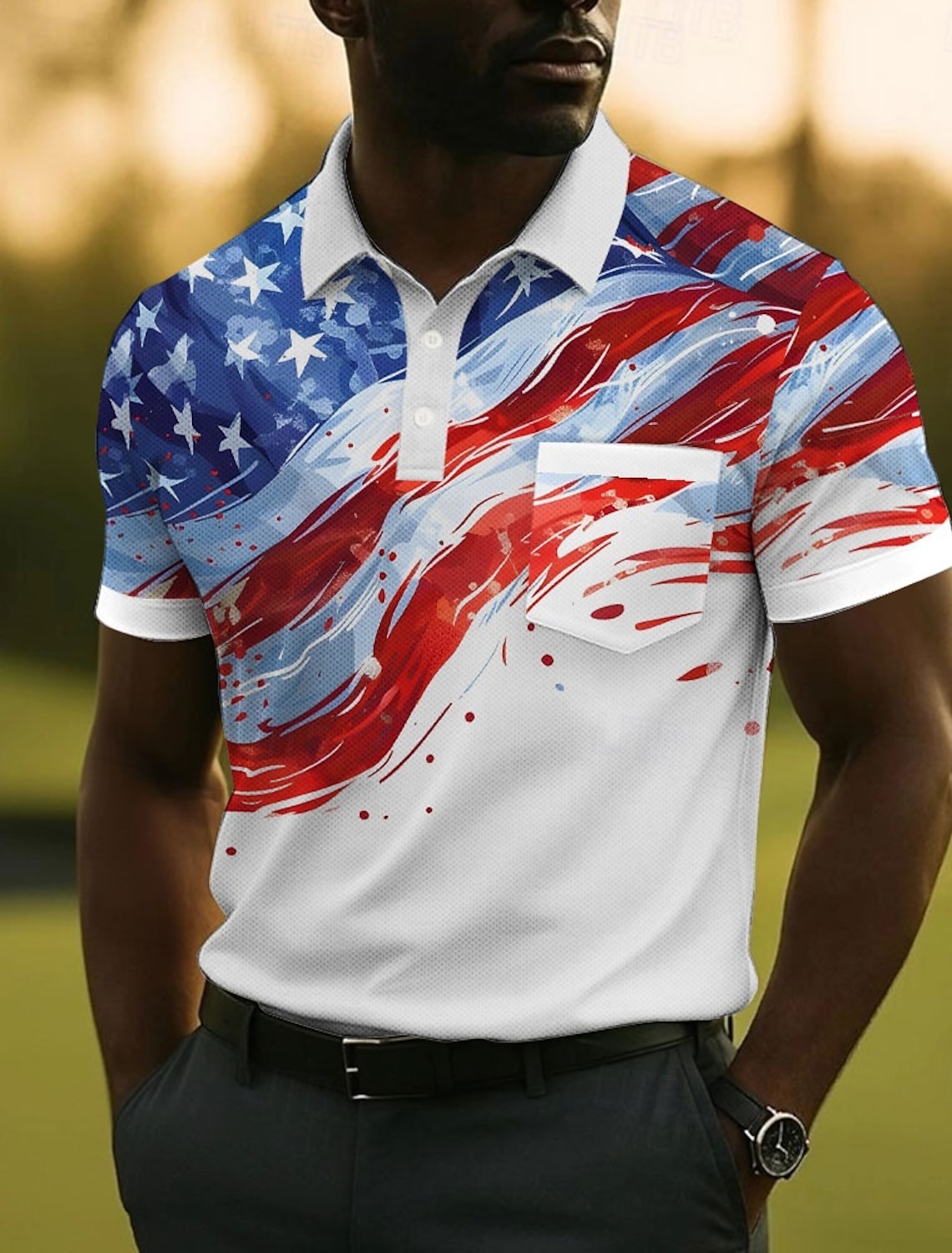 US America 250 Year Anniversary Veterans Day Men's American Flag Po #2