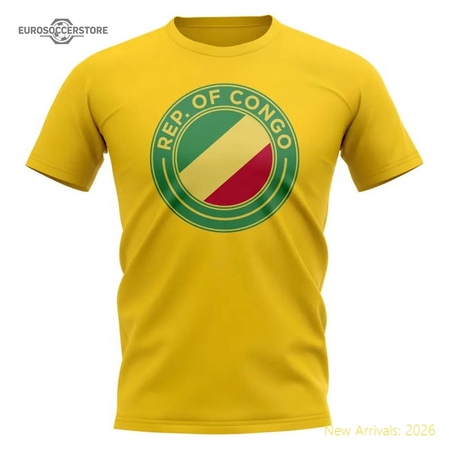 Congo Republic Football Badge T-shirt (yellow) - Supporter Edition