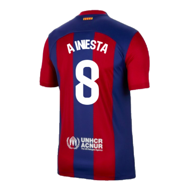 Official Barcelona Home A Iniesta Jersey 2023-2024 Quick-dry