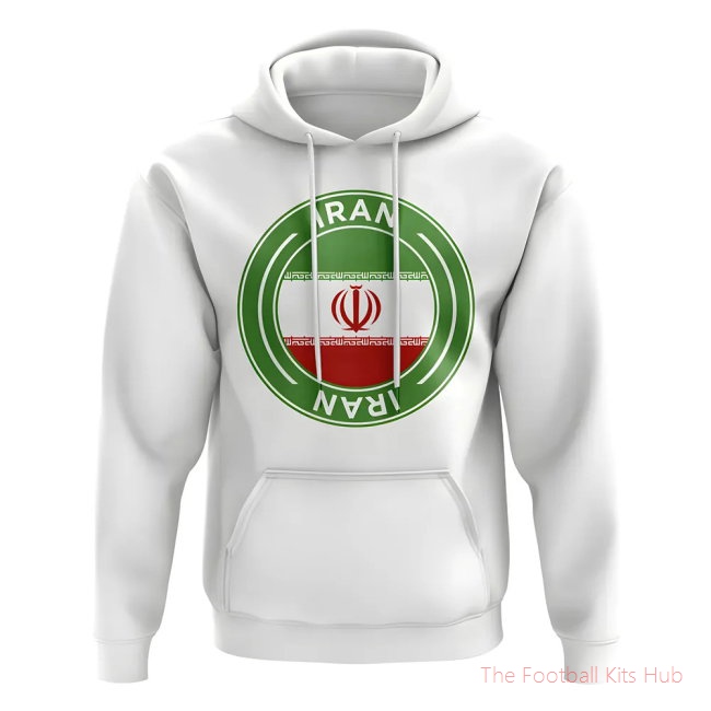 Men Iran Football Badge Hoodie (White)