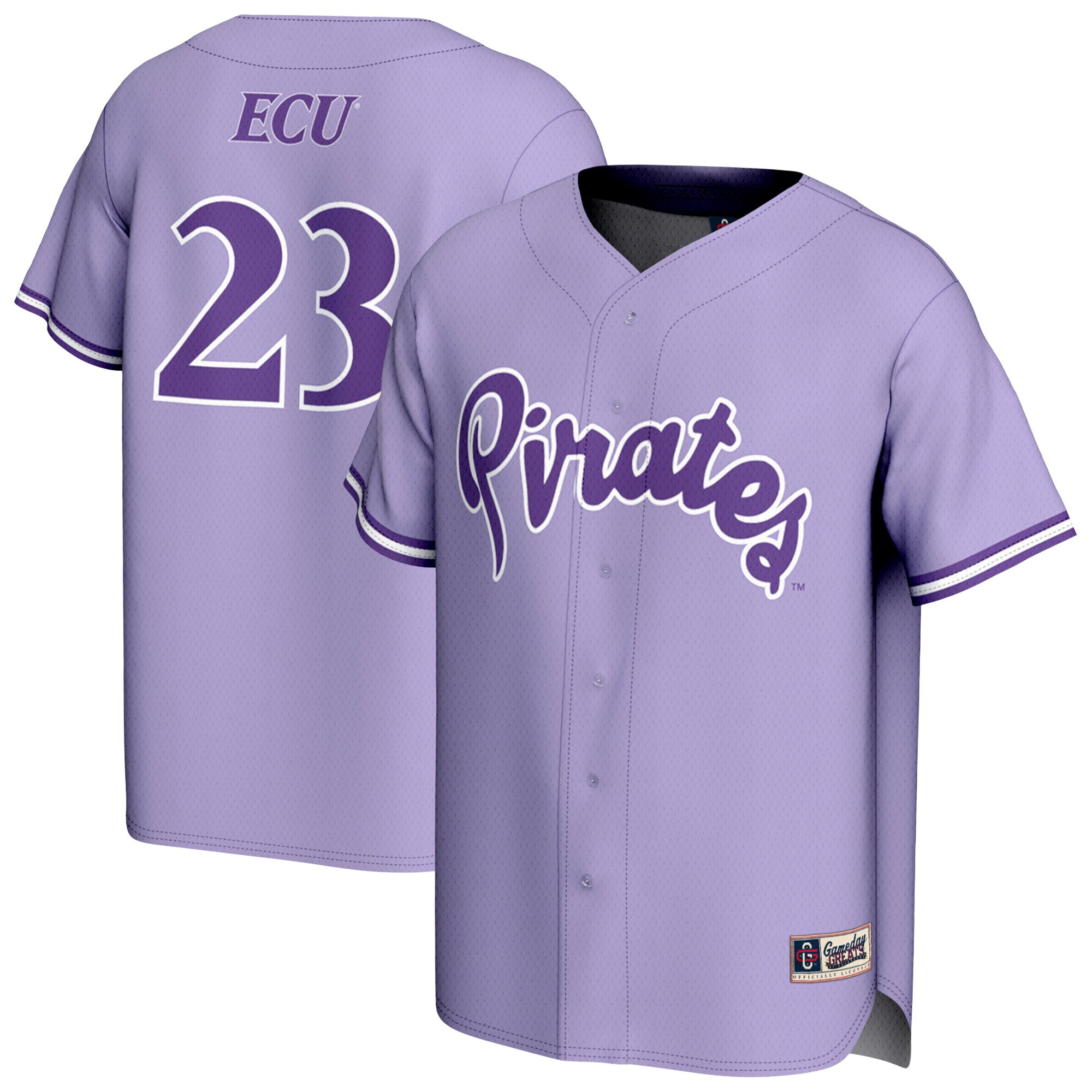 [DDG] ECU Pirates GameDay Greats Unisex Lightweight Collegiate Baseball Fashion Jersey - Purple