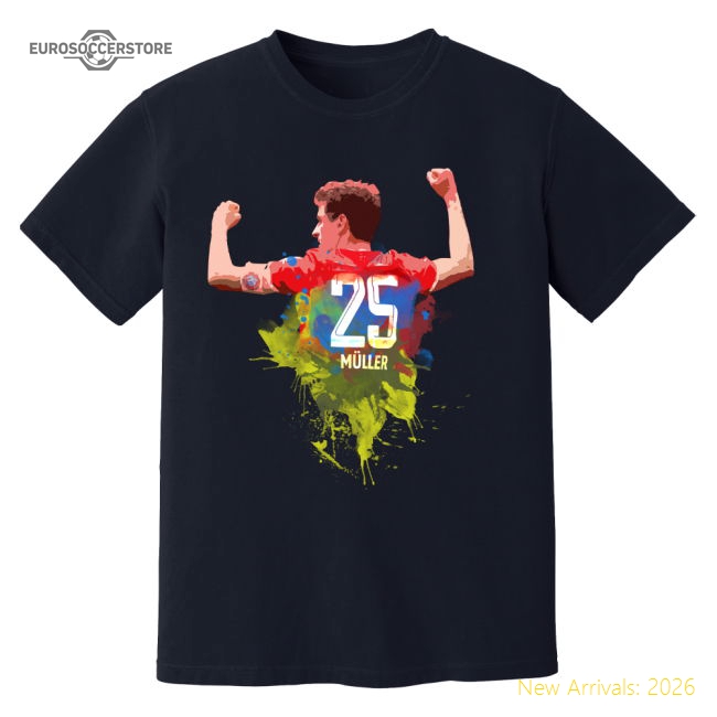 Genuine Thomas Muller Bayern Munich Art T-Shirt (Black)