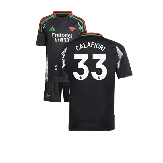 2024-2025 Arsenal Away Mini Kit (Calafiori 33) (Limited Edition)