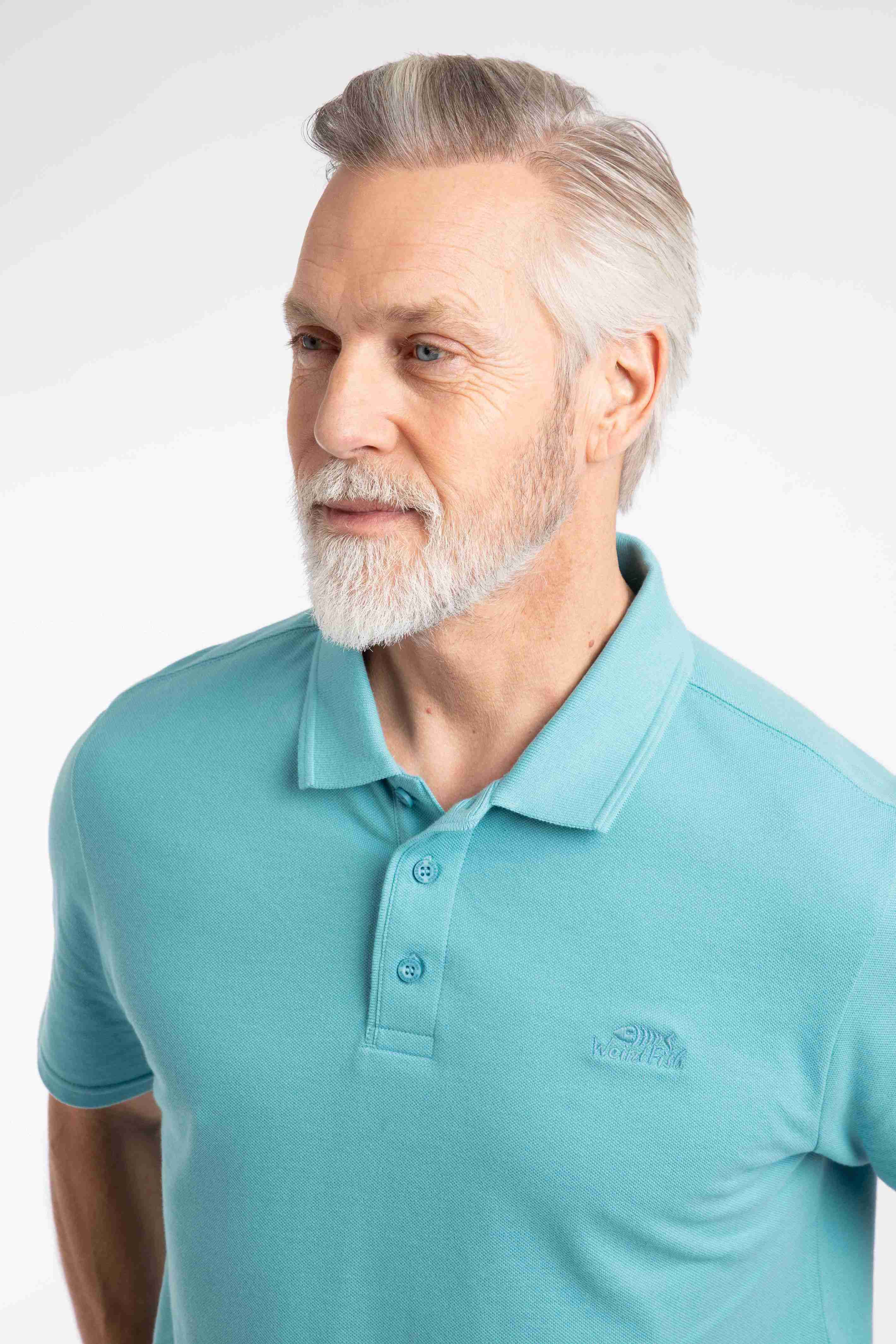 Giles Pique Polo Shirt Sky Blue