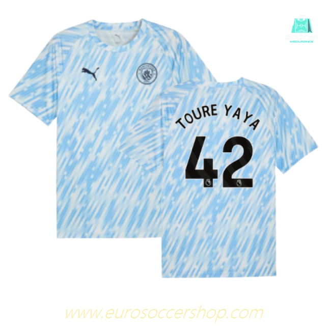2025-2026 Man City Warm Up Jersey (Silver Sky) (Toure Yaya 42)
