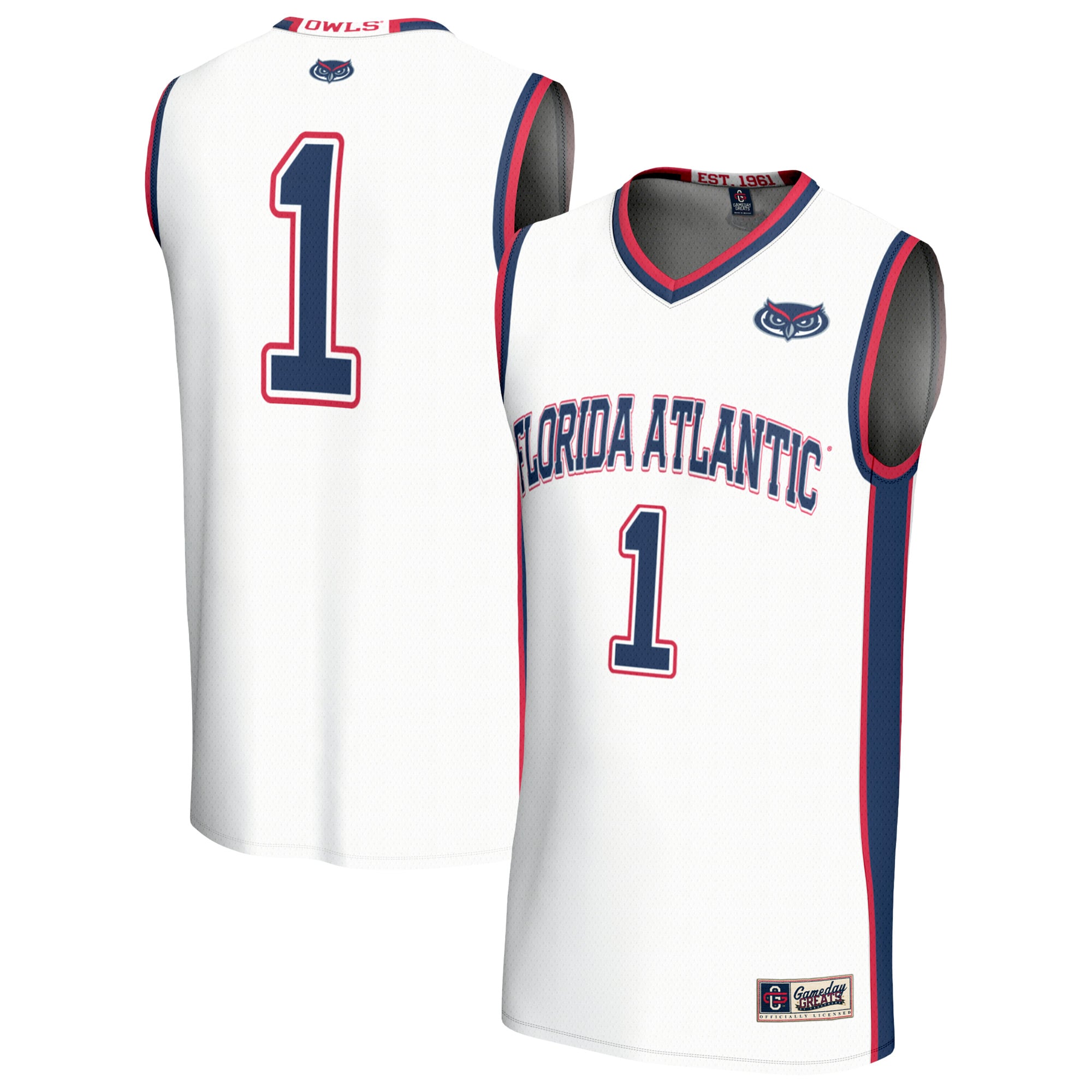 #1 Florida Atlantic Owls GameDay Greats Unisex Lightweight Basketball Jersey - White
