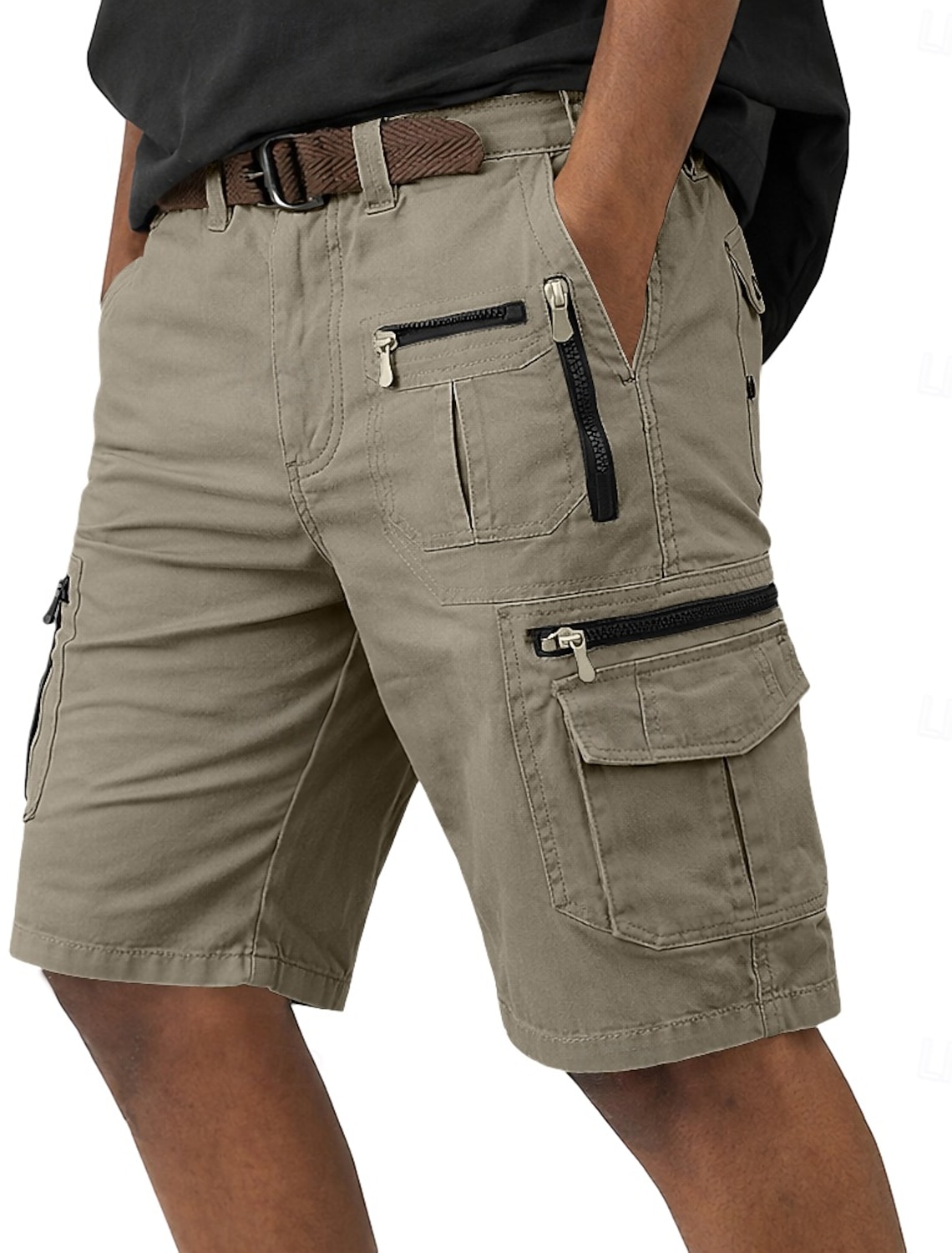 Men's Tactical Cargo Shorts Casual Pocket Elastic Waist Plain