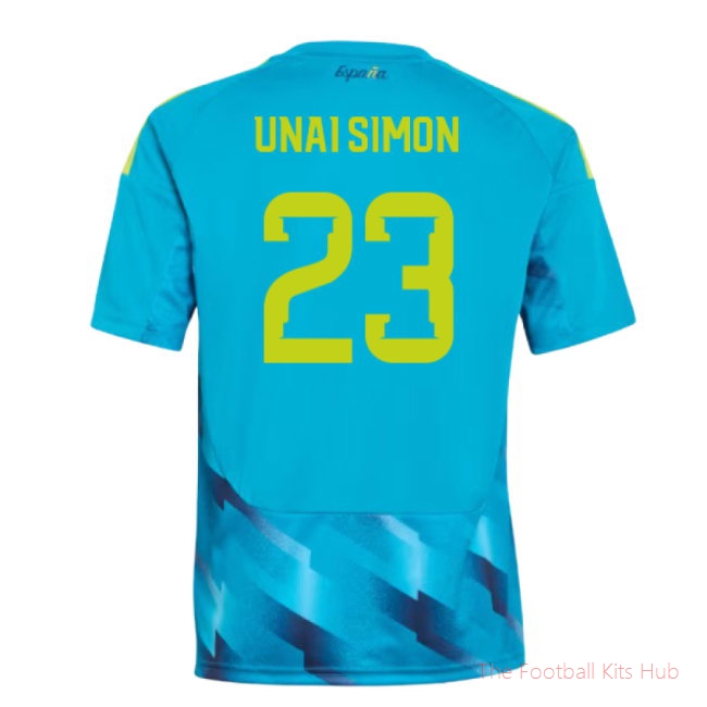 2026-2027 Spain Home Goalkeeper Shirt (Aqua) - Kids (Unai Simon 23)