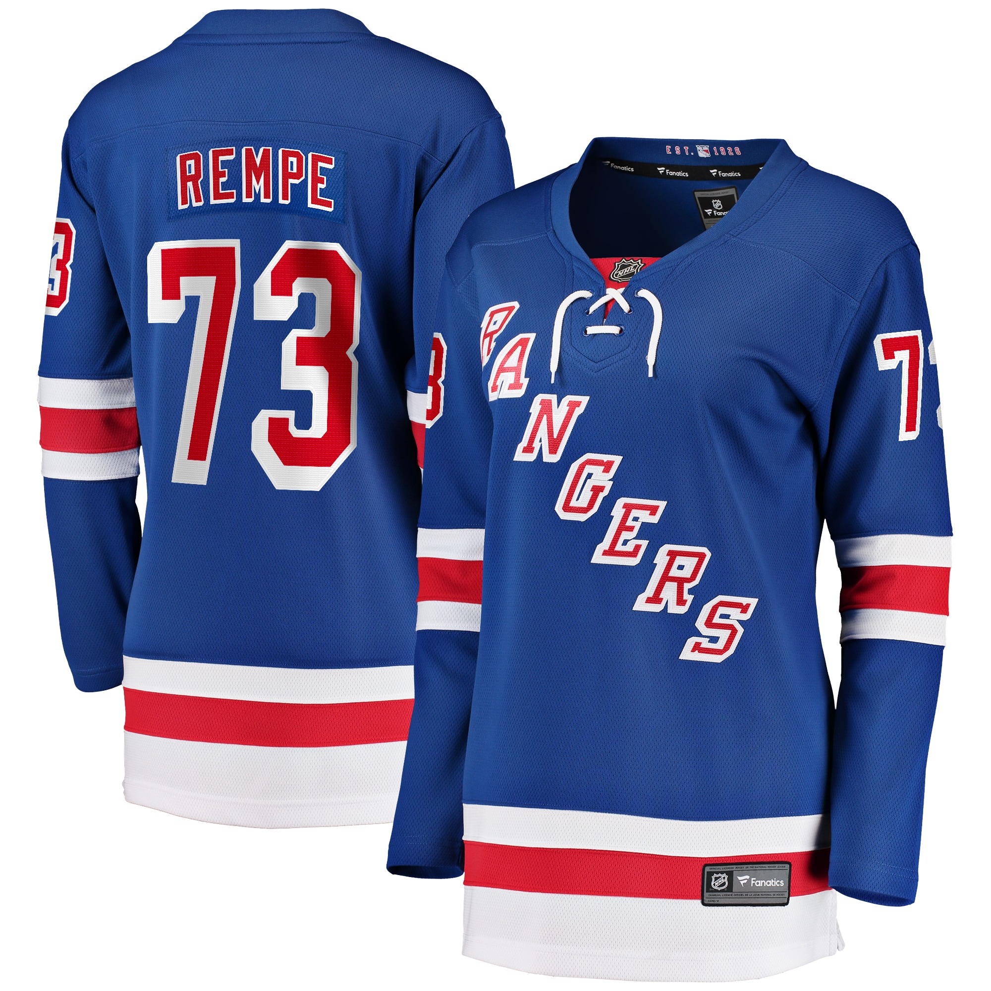 [SJH] Youth Matt Rempe New York Rangers Women's Home Breakaway Jersey - Blue