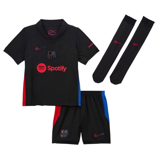 2024-2025 Barcelona Away Little Boys Mini Kit (Ronaldinho 10)