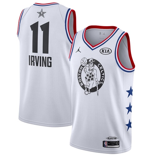 White Jordan Kyrie Irving #11 Celtics Jersey - Moisture-Wicking