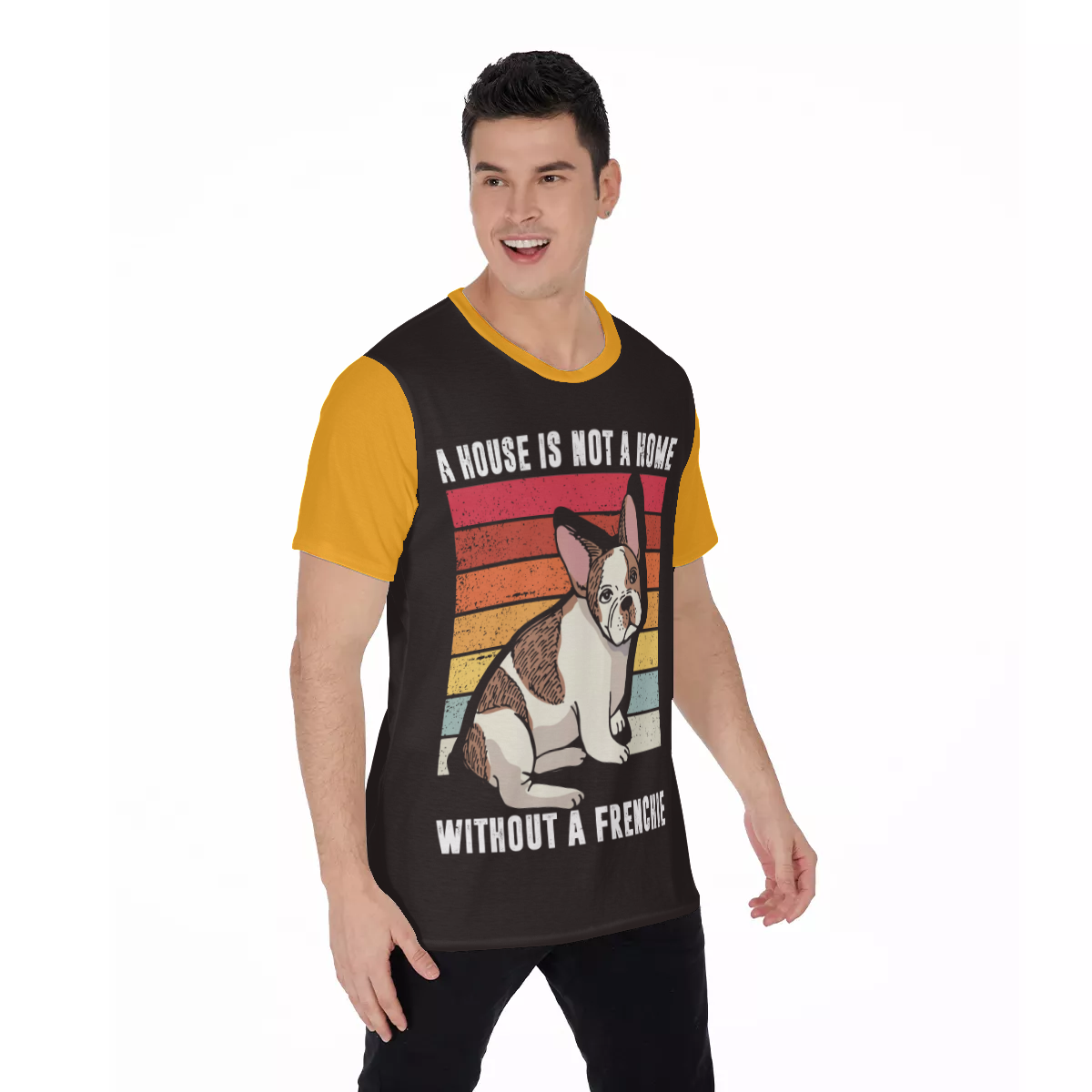A Frenchie - Trendy Men's O-neck T-shirt Indoor Comfort | Unique Design