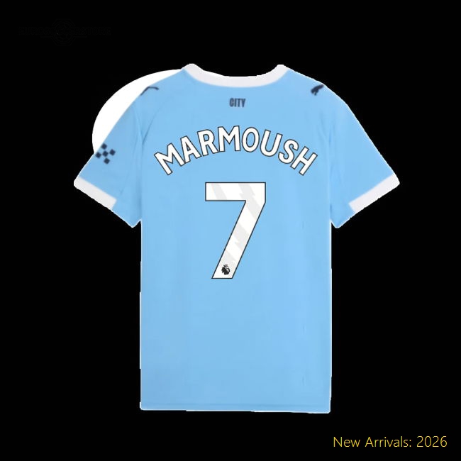 Child-friendly Kids Man City Marmoush Jersey 2025-2026 Stretchy