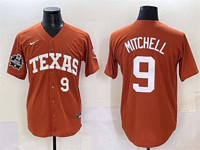 Men's UT TX Joley Mitchell #9 match worn Orange 2025 official Jersey