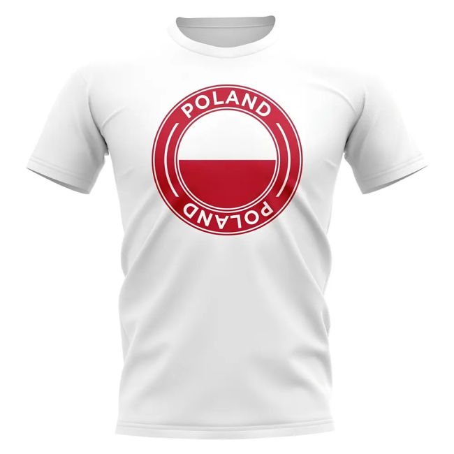 Poland Football Badge T-Shirt (White) Euro Official Netherlands