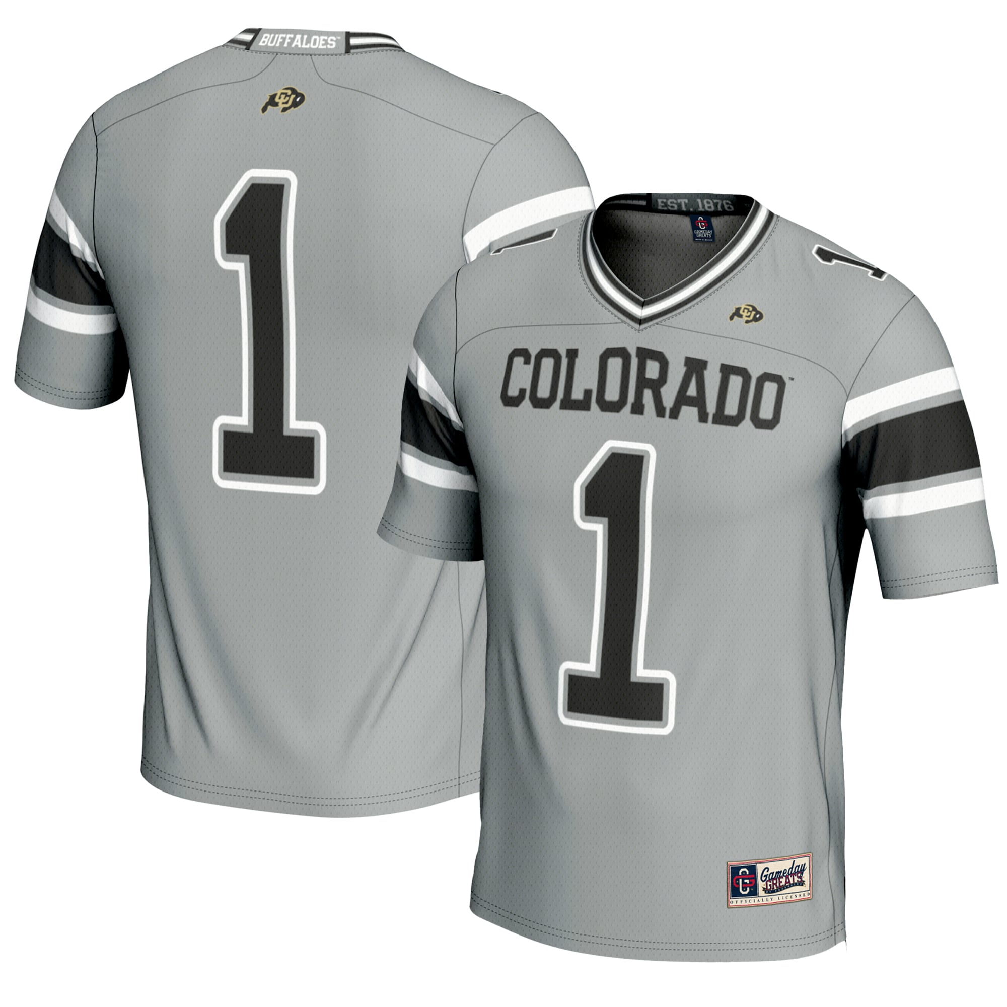 Youth #1 Gray Colorado Buffaloes Endzone Football Jersey