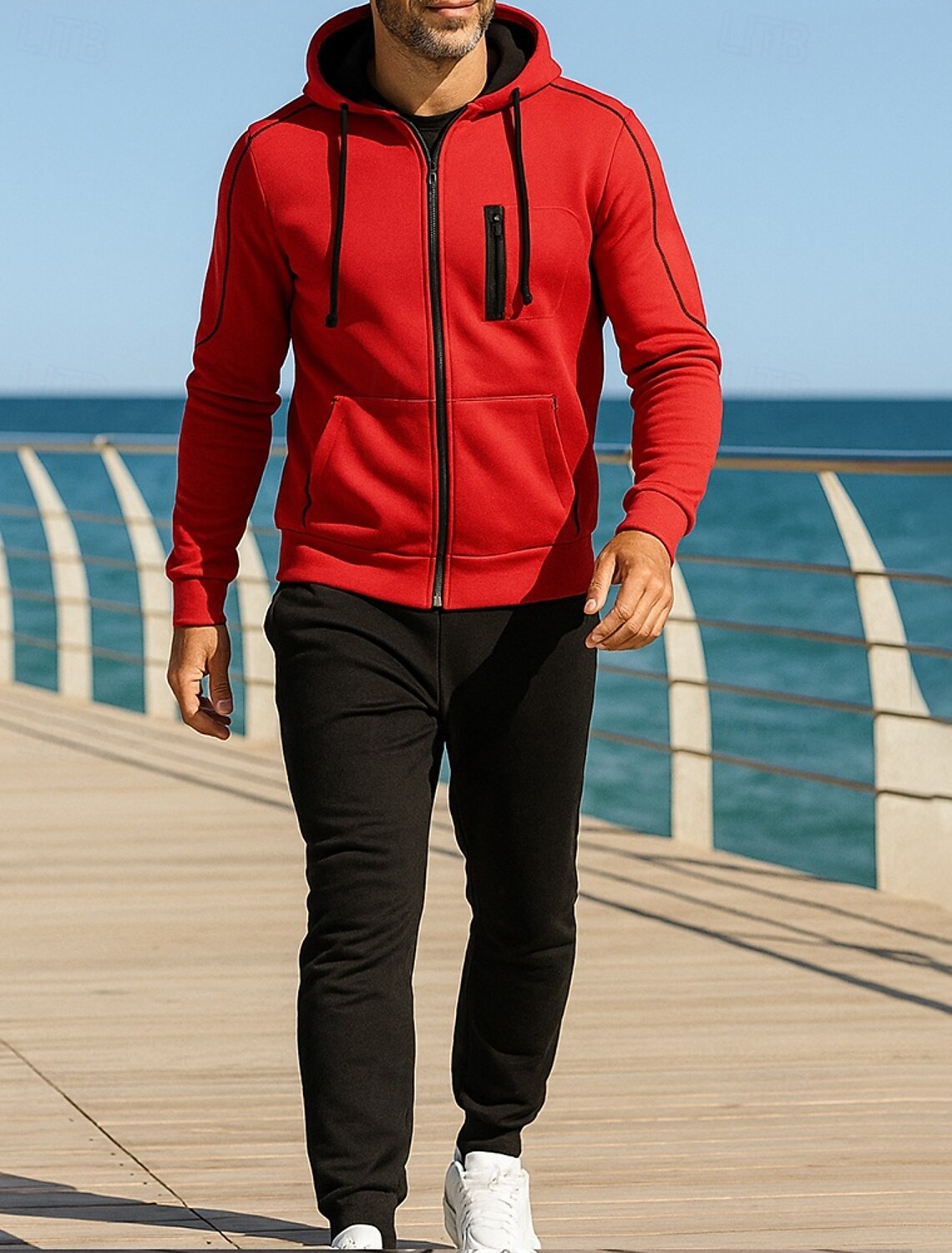 Men's 2 Piece Tracksuit Lounge Hoodie Sweatsuit Sets Drawstring Solid