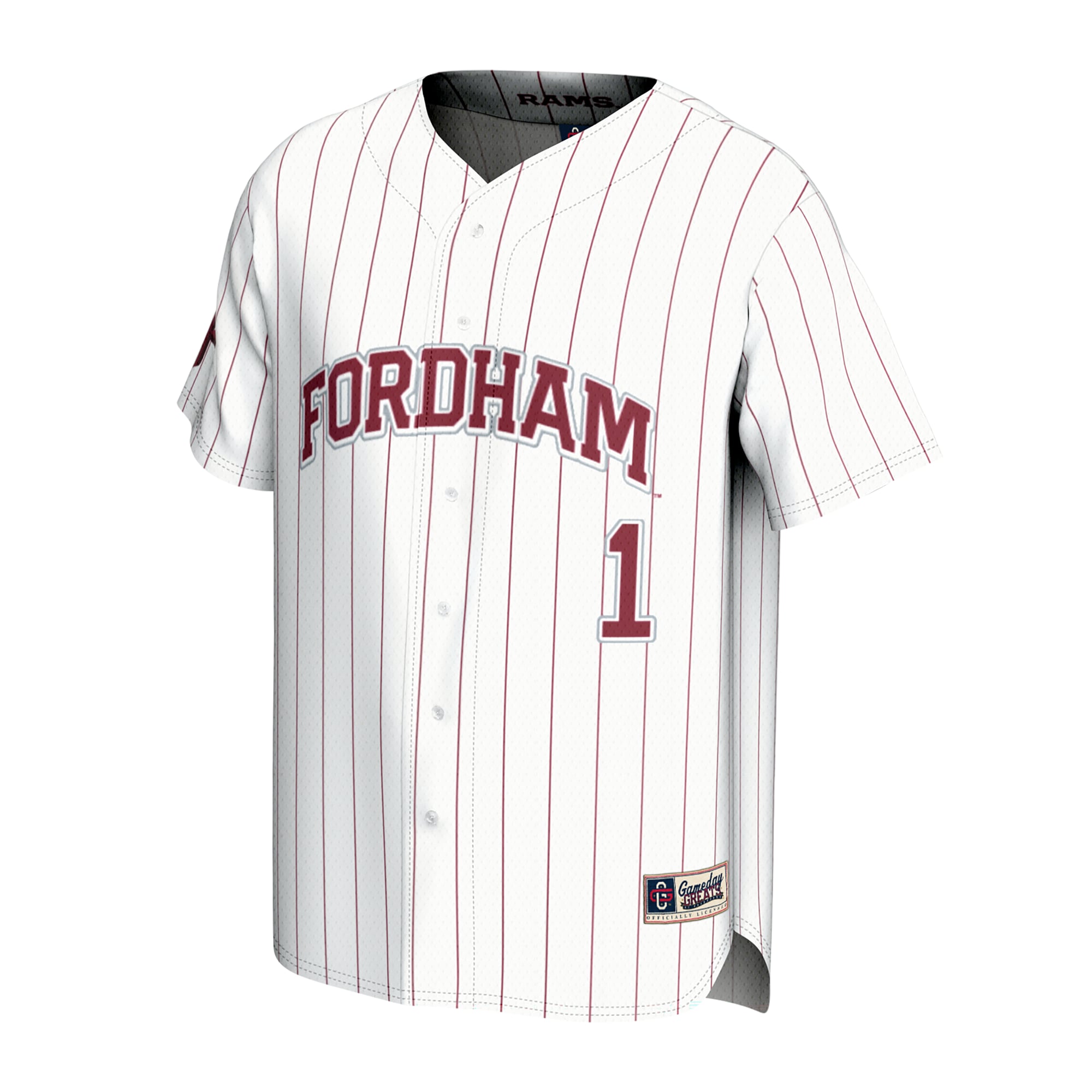 Fordham Rams GameDay Greats Unisex Lightweight Collegiate Baseball Fashion Jersey - White