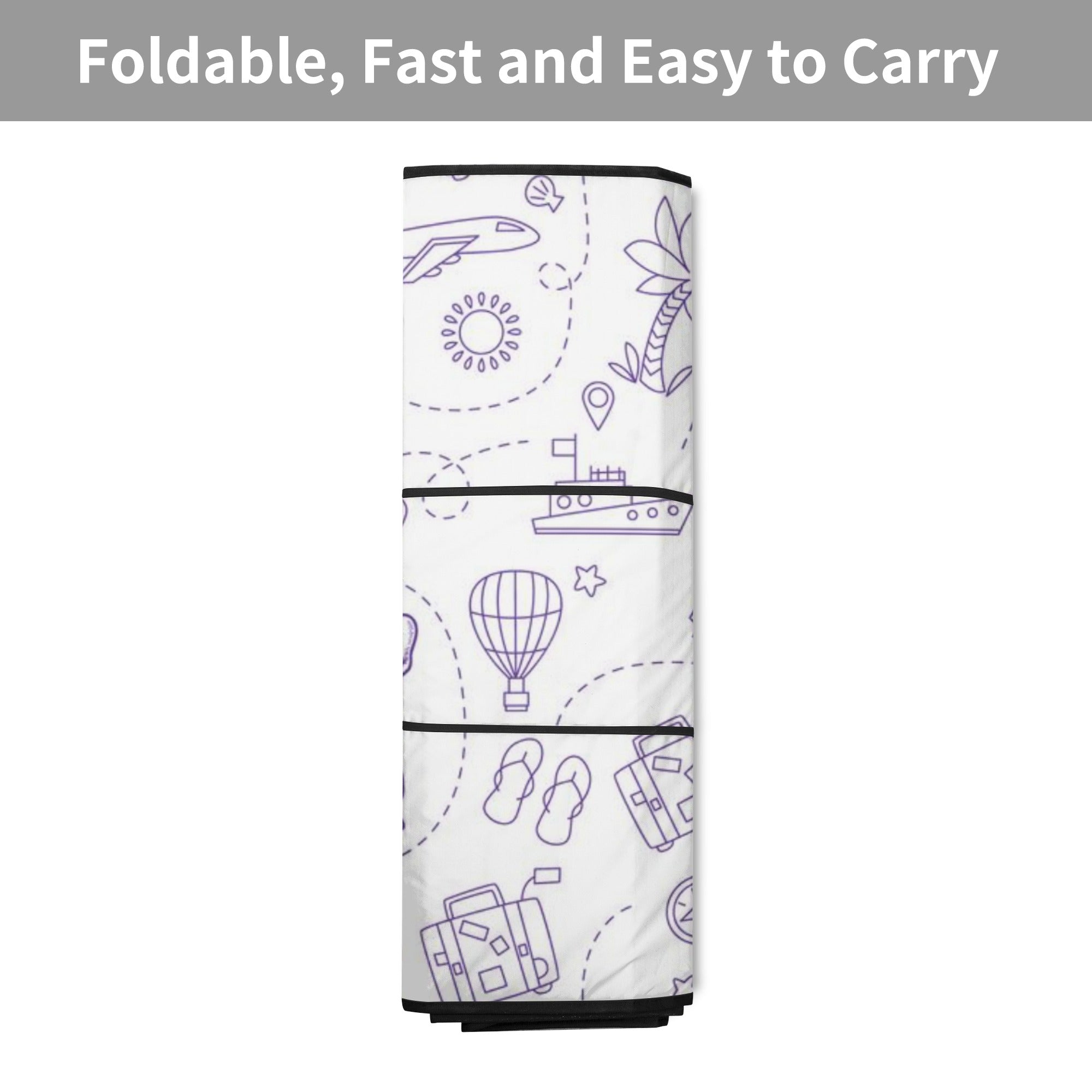 Durable Frenchie-Fan Sugar- Car Auto Sun Shade for Casual Outings