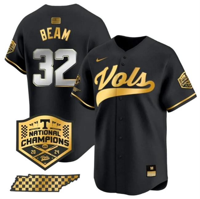 Men's None Black 2024 team authorized Drew Beam #32 moisture wicking