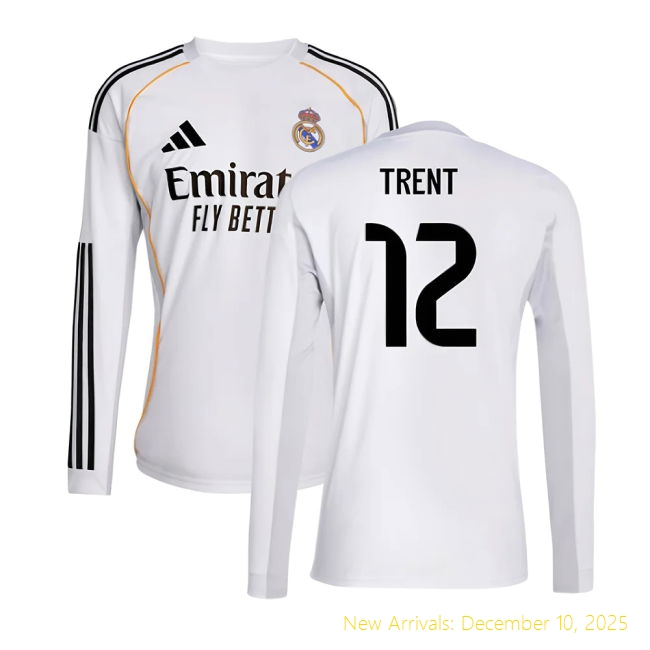 2025-2026 Real Madrid Long Sleeve RM Top Grade Home Shirt (Trent 12)