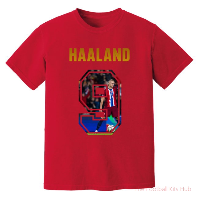 Erling Haaland Norway Name And Number T-Shirt (Red)