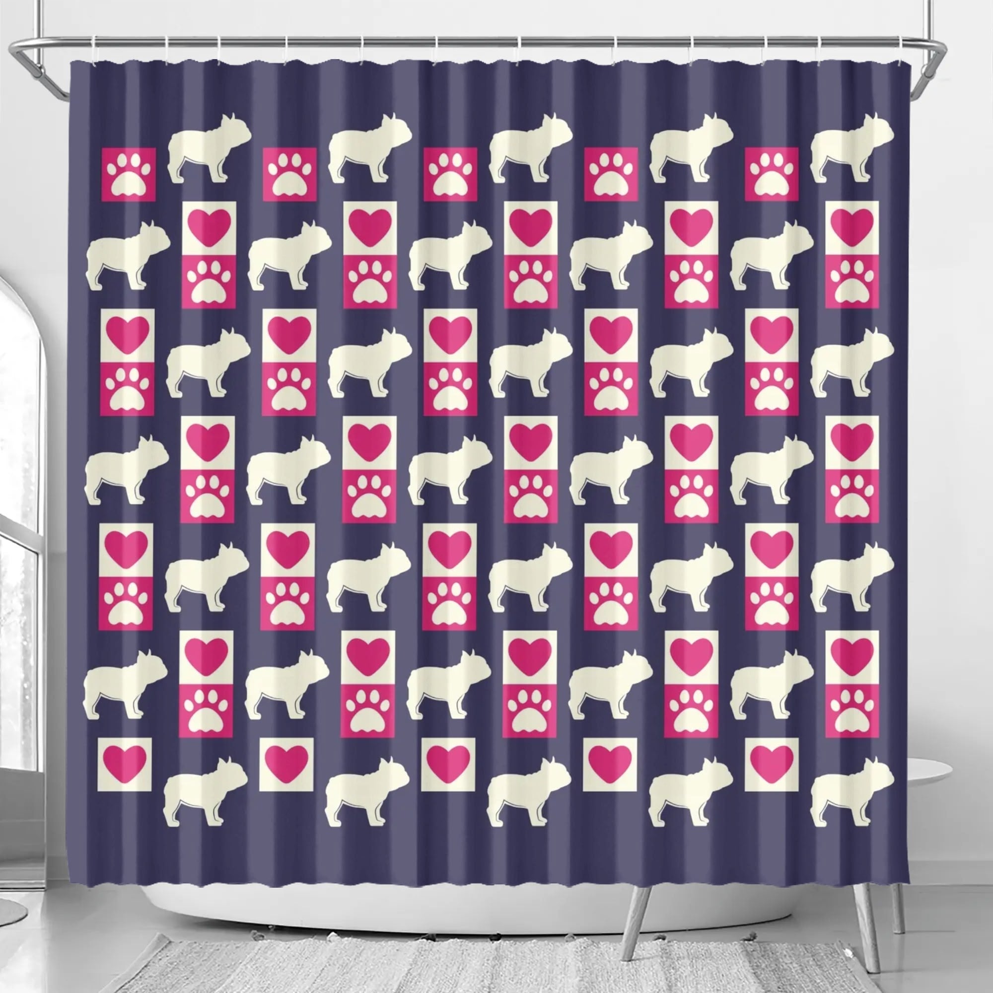 French Bulldog Cleo Shower Curtain For Frenchie Lovers Durable Dog Item