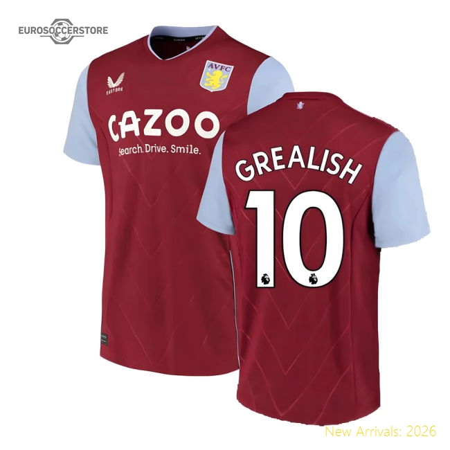 Aston Villa Home Kit 2022-2023 Fan Style Jersey Stadium Approved