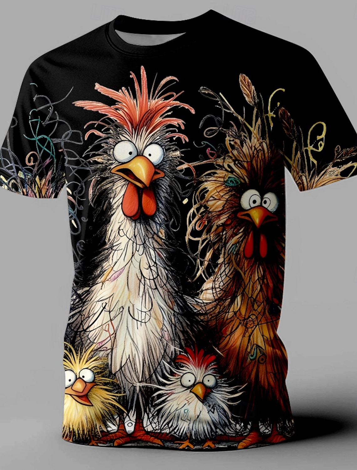 Men's Rooster Funny T Shirt Short Sleeve T shirt 3D Print Crew Neck Shirt Retro Vintage Casual Street Style Sports Outdoor Holiday Going out Black White Yellow Spring & Summer Clothing Apparel S M L