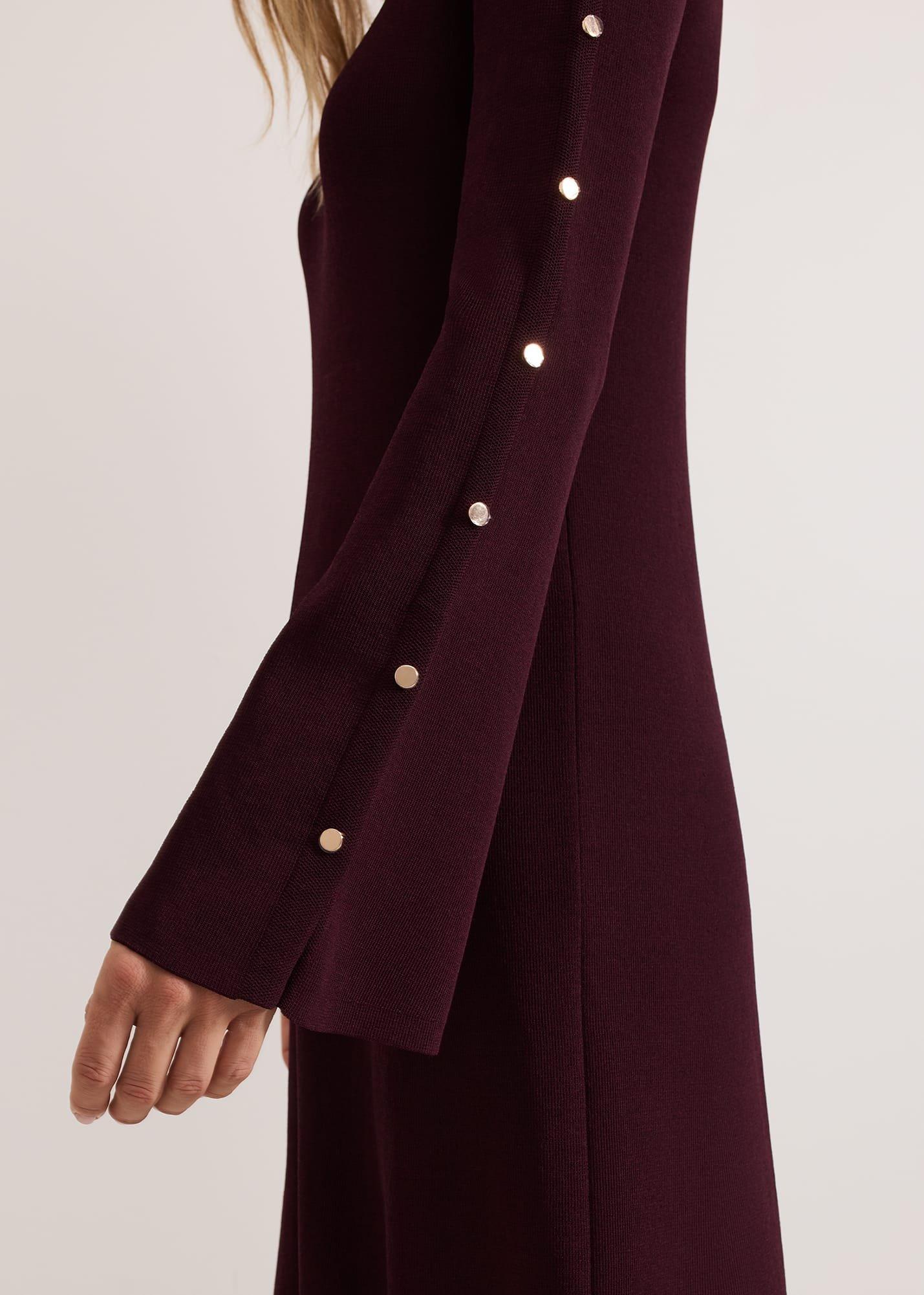 Romy Studd Sleeve Knit Shift Dress