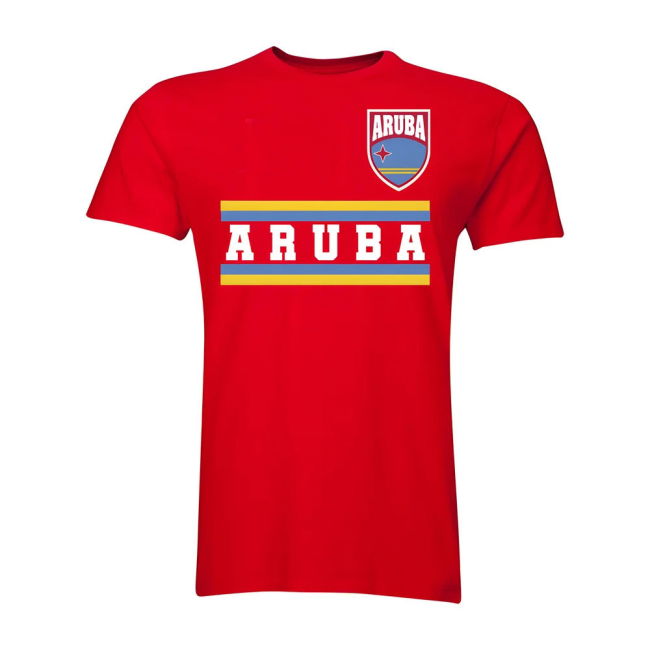 Top-Tier Aero-Dynamic Aruba Core Football Country T-Shirt (Red)