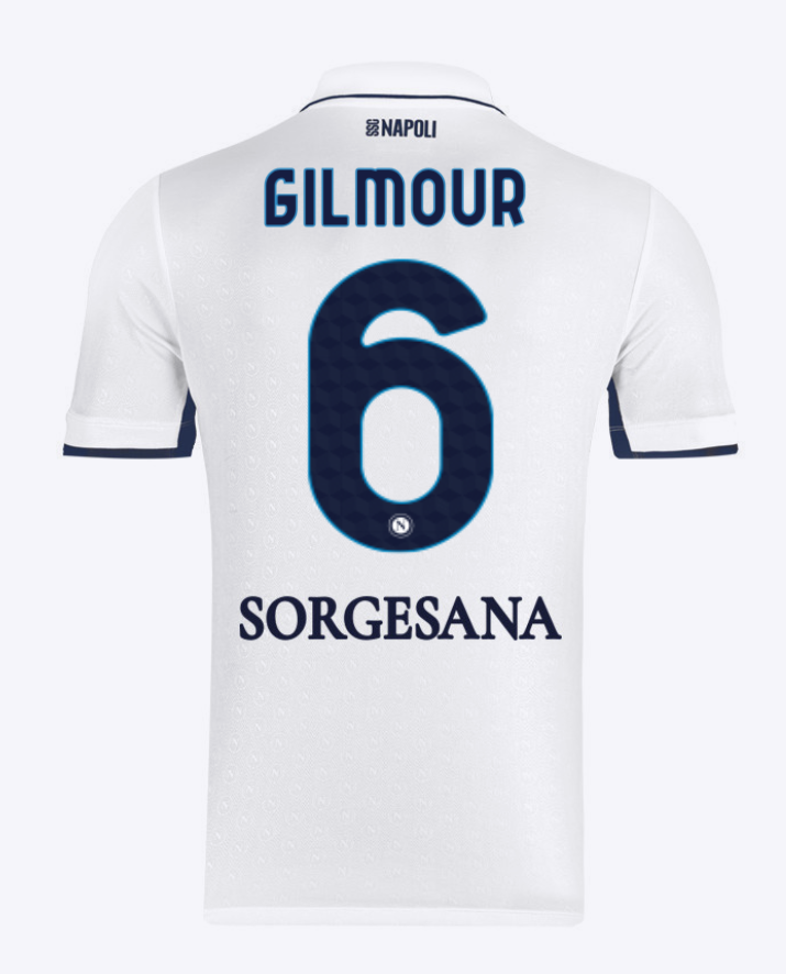 Napoli's 24-25 Away Version 6 Jersey Featuring Gilmour