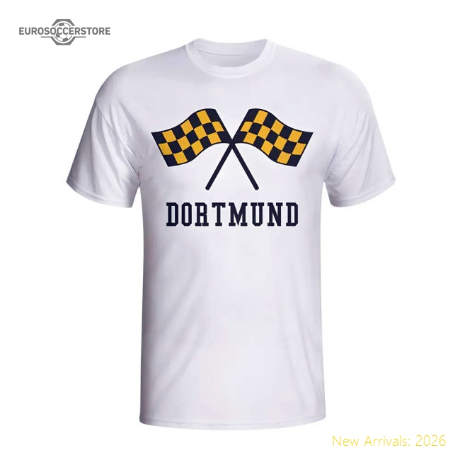 Top-grade Borussia Dortmund Waving Flags T-shirt (white)