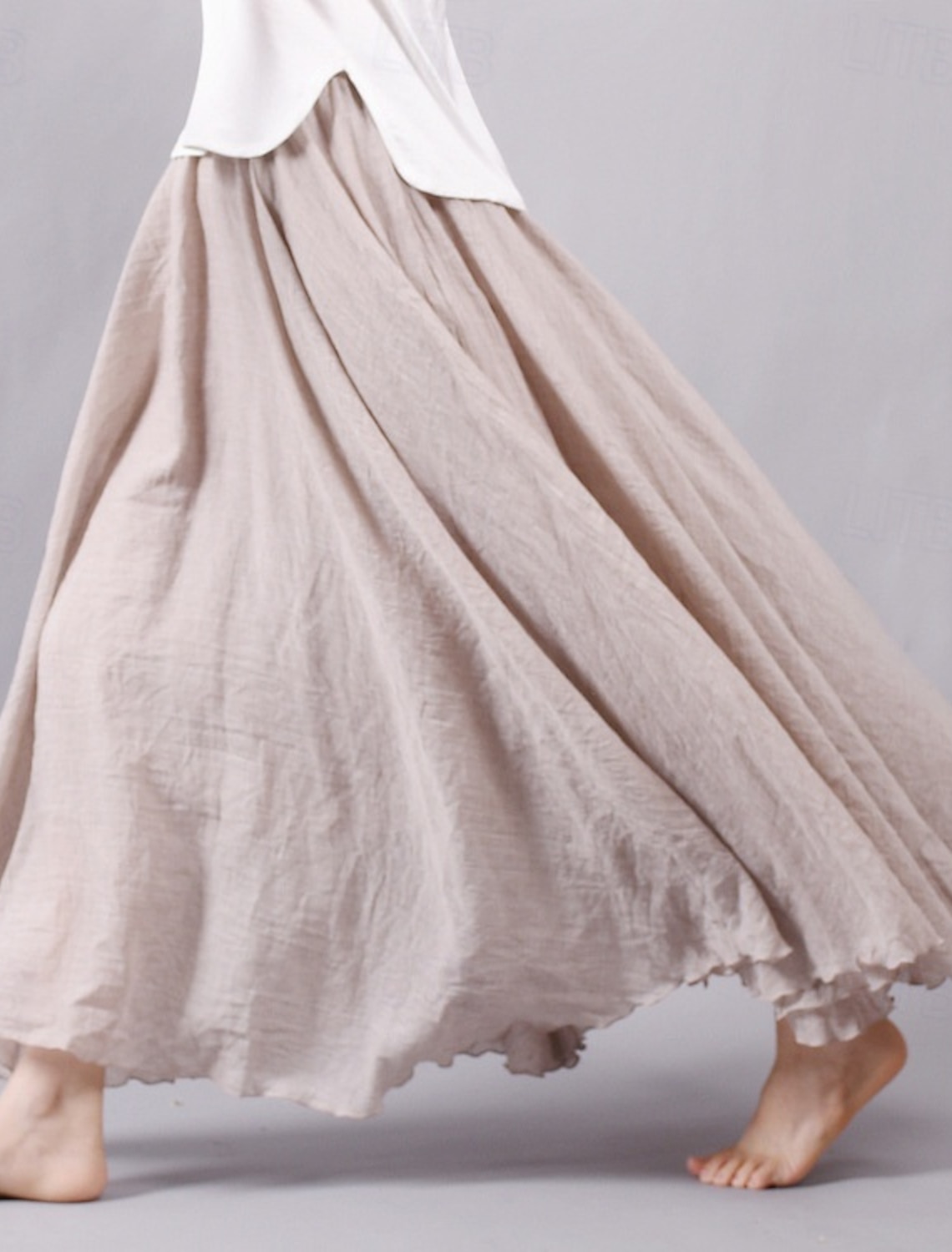 Women's Elegant Bohemia Vintage Casual Maxi High Waist Skirts Inelastic Prom Vacation Rust Red Denim Blue Niagara Blue Primrose Yellow Summer